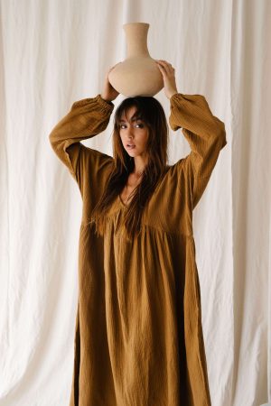 the Madi Bubble Dress in Chocolate by the Bare Road