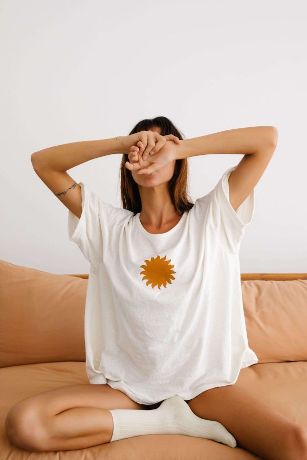 the Sunny Hemp Tee in Earth by The Bare Road