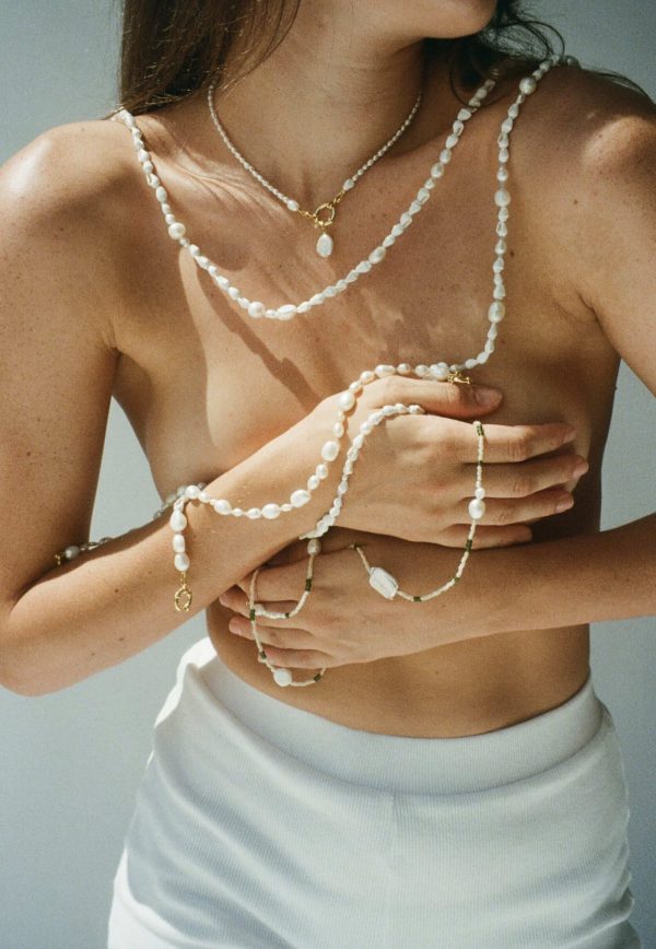 Pearl Chain 14 in White made for Morsel Store by the brand Lily & May