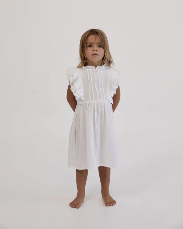 The Briar Dress in White Cotton by the brand Daughter, curated by Morsel Store