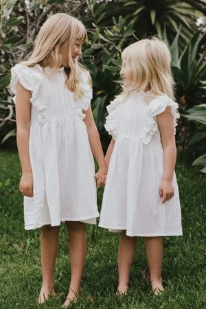 The Briar Dress in White Cotton by the brand Daughter, curated by Morsel Store