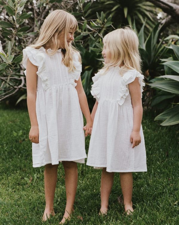 The Briar Dress in White Cotton by the brand Daughter, curated by Morsel Store