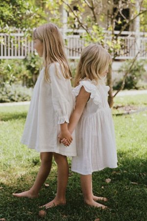 the Eadie Smock in Shell Linen & the Briar Dress in White Cotton by the brand Daughter, curated by Morsel Store