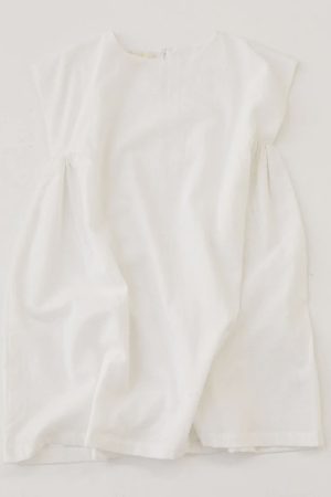 the Field Dress in White Cotton by the brand Daughter, curated by Morsel Store