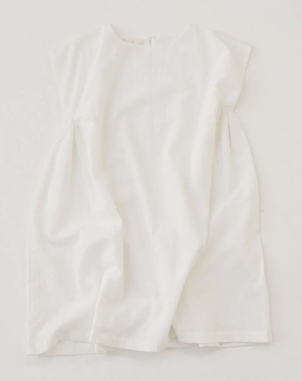 the Field Dress in White Cotton by the brand Daughter, curated by Morsel Store