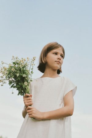 the Field Dress in White Cotton by the brand Daughter, curated by Morsel Store