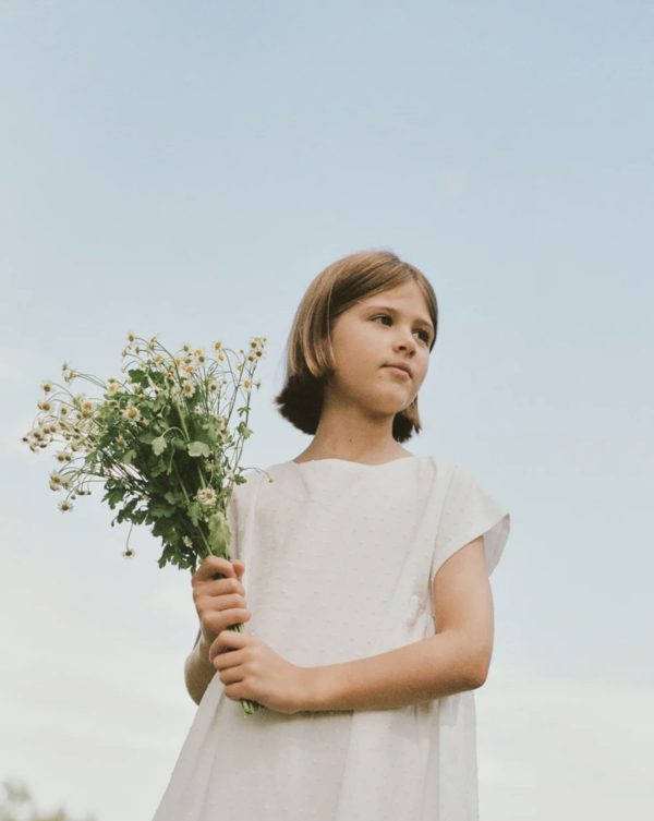 the Field Dress in White Cotton by the brand Daughter, curated by Morsel Store