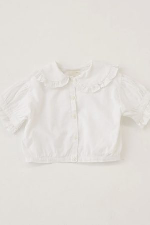 the Honey Blouse in White by the brand Daughter, curated by Morsel Store