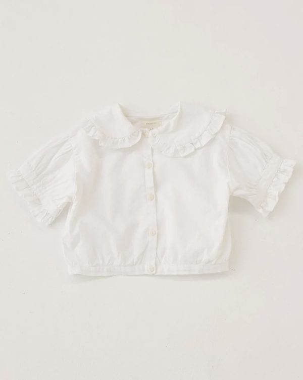 the Honey Blouse in White by the brand Daughter, curated by Morsel Store