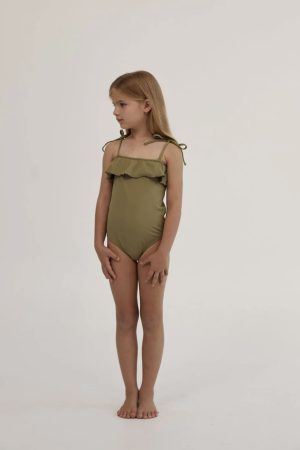 the Maya Swimsuit in Olive by the brand Daughter, curated by Morsel Store