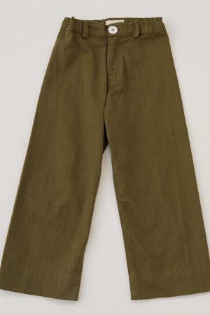 the Molly Trousers in Olive by the brand Daughter, curated by Morsel Store