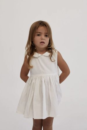 the Sunday Dress in White by the brand Daughter, curated by Morsel Store