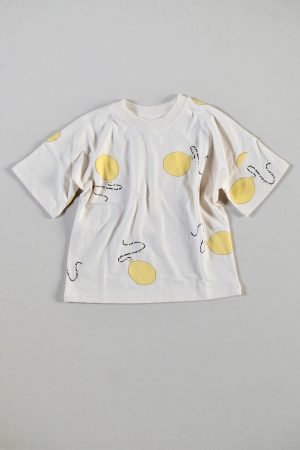 the Oversized Tee in Natural with Balloon Print by the brand Summer and Storm, curated by Morsel Store