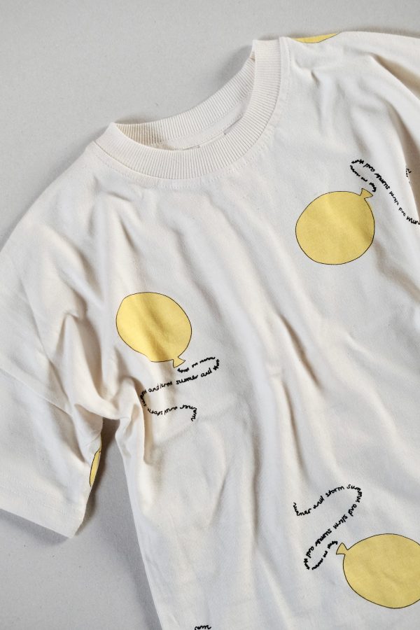 the Oversized Tee in Natural with Balloon Print by the brand Summer and Storm, curated by Morsel Store