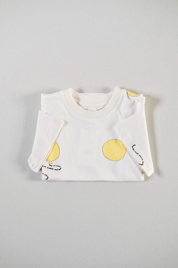 the Oversized Tee in Natural with Balloon Print by the brand Summer and Storm, curated by Morsel Store
