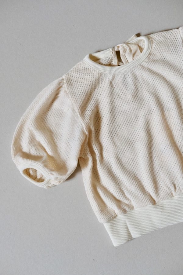 the Jala Blouse in Ecru organic cotton by the sustainable brand LiiLu, curated by Morsel Store, located on Mallorca