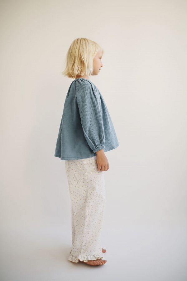 the Liilu Blouse in Nude organic muslin cotton by the sustainable brand LiiLU, curated by Morsel Store located on Mallorca