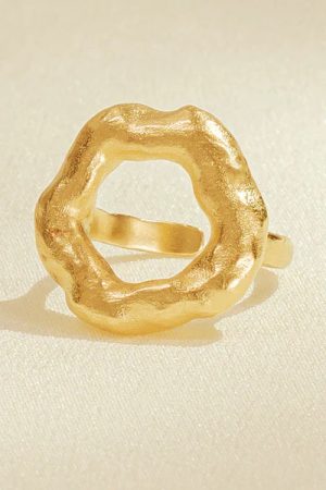 the Nura Ring in gold by the sustainable jewelry brand Agapé Studio (now Agapée), curated by Morsel Store