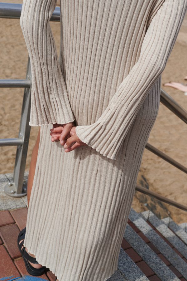 Medeina Merino Wool Dress in Beige by The Knotty Ones on morsel-store.com