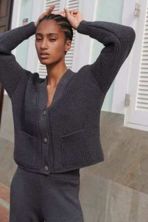 the Preila Cardigan in Charcoal grey by The Knotty Ones on morsel-store.com