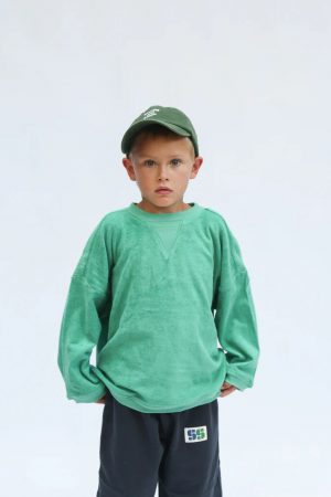 the Relaxed Terry Pullover in Green by Summer and Storm on morsel-store.com