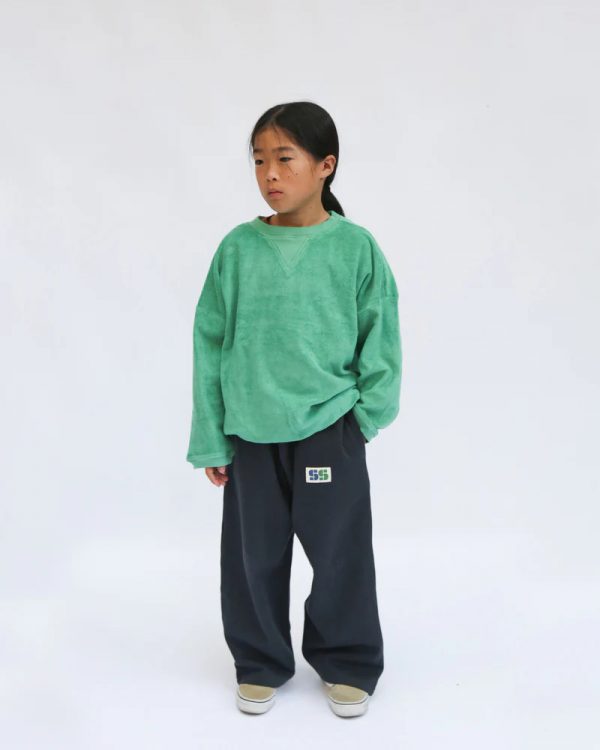 the Relaxed Terry Pullover in Green by Summer and Storm on morsel-store.com