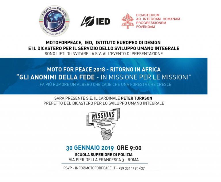 Invito MotoForPeace 30 Gennaio 2019