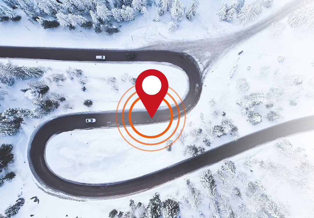Karta som visar realtidsposition från Mowic GPS-spårning av fordon på väg