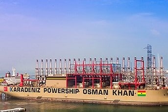 Oliekraftværk på skib; kilde: KARADENİZ HOLDING