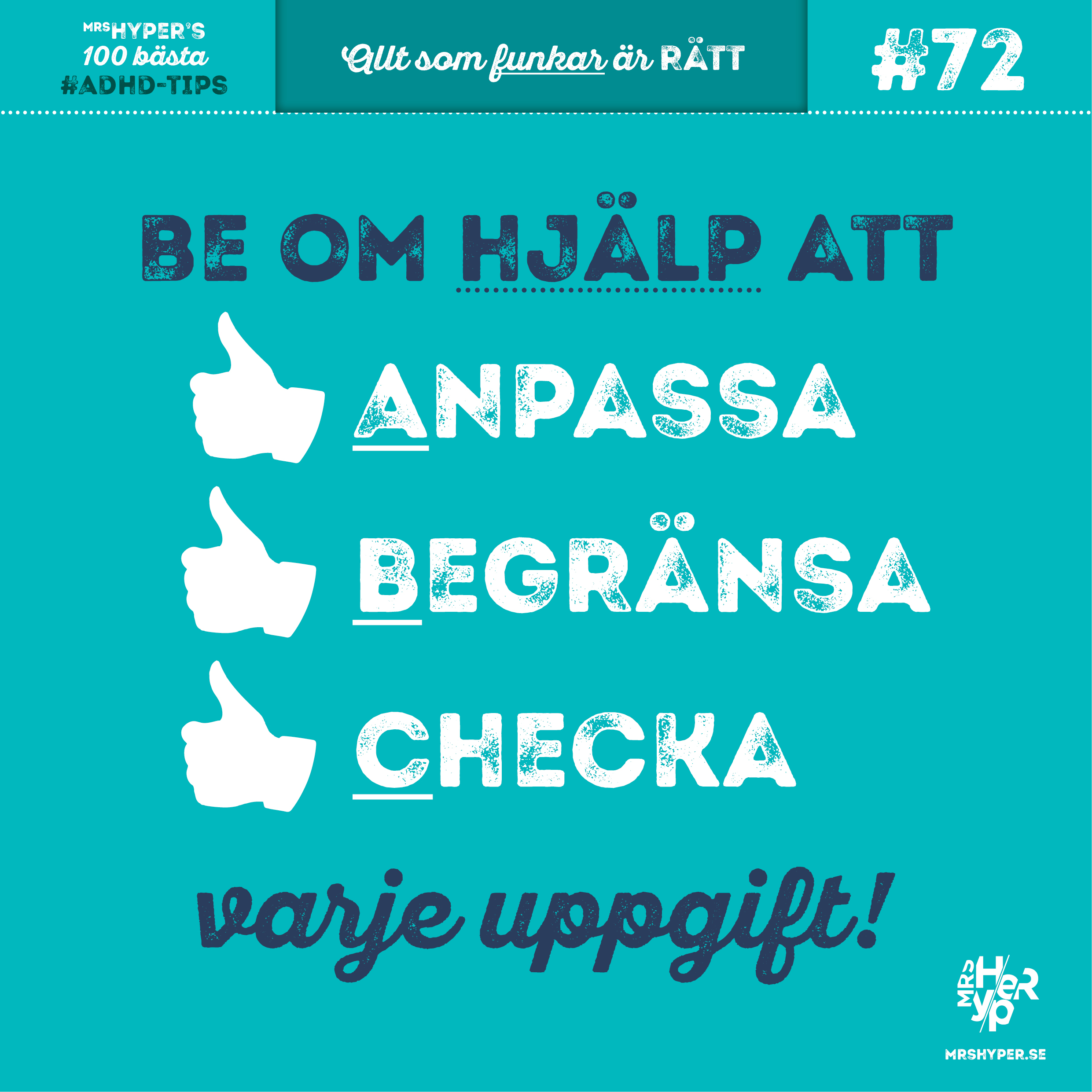 ADHD-tips #72. ABC för att lyckas med uppgifter!