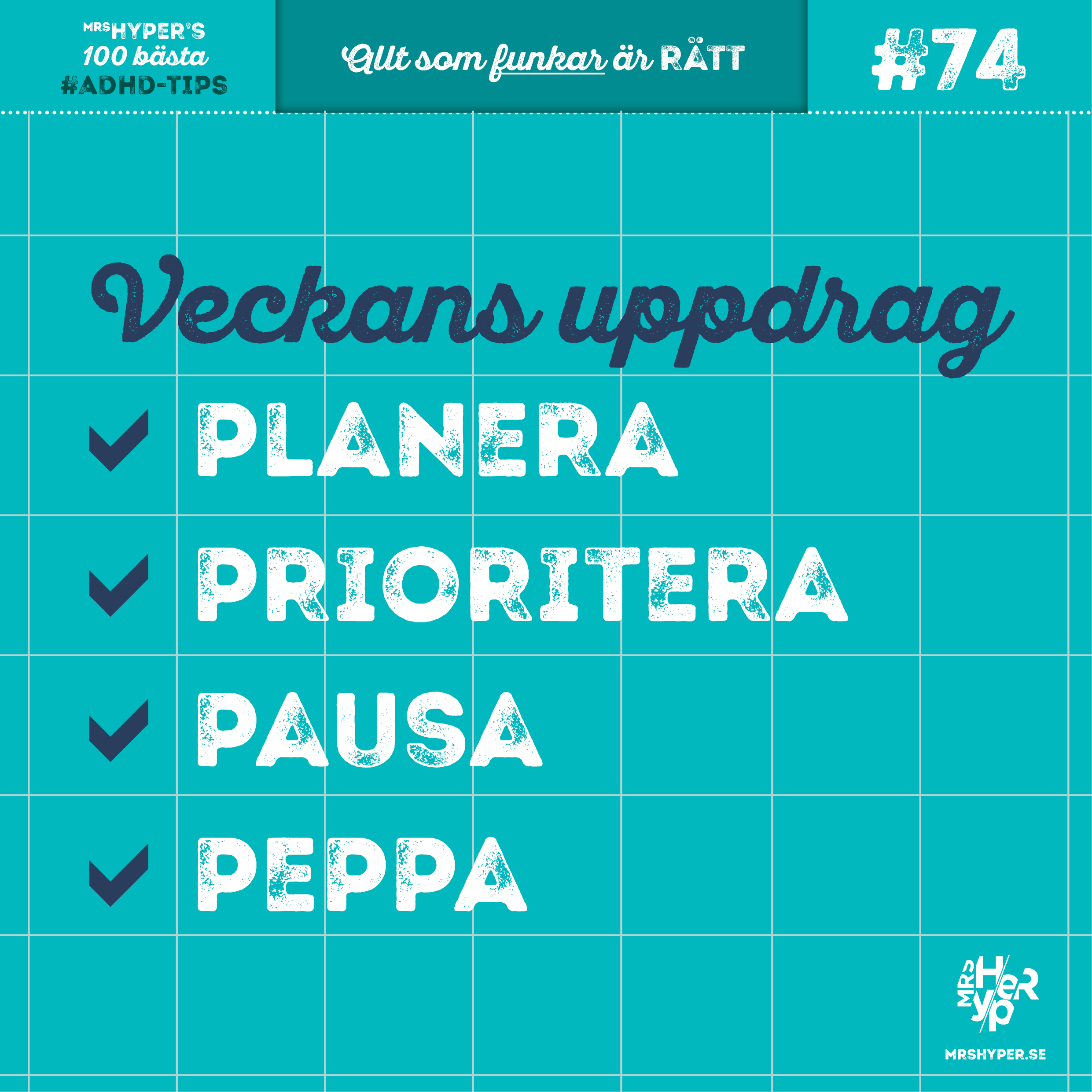 ADHD-tips #74. Planera Prioritera Pausa & Peppa