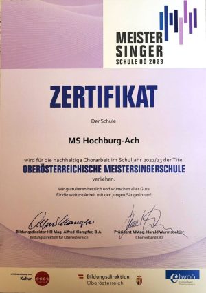 Meistersingerzertifikat Meistersingerzertifikat