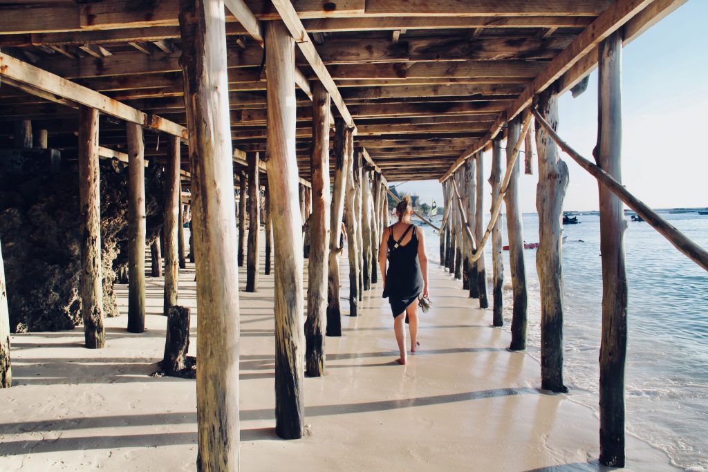 Strolling along Nungwi beach in Zanzibar