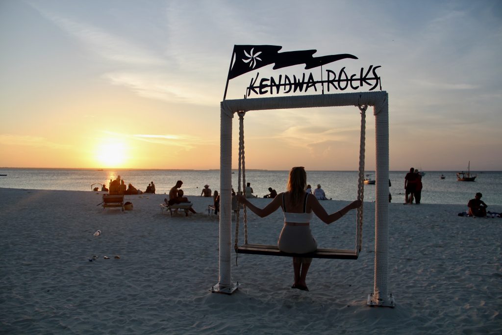 Enjoying the sunset at Kendwa in Zanzibar