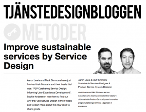 Snapshot from Service Design Blog interview.