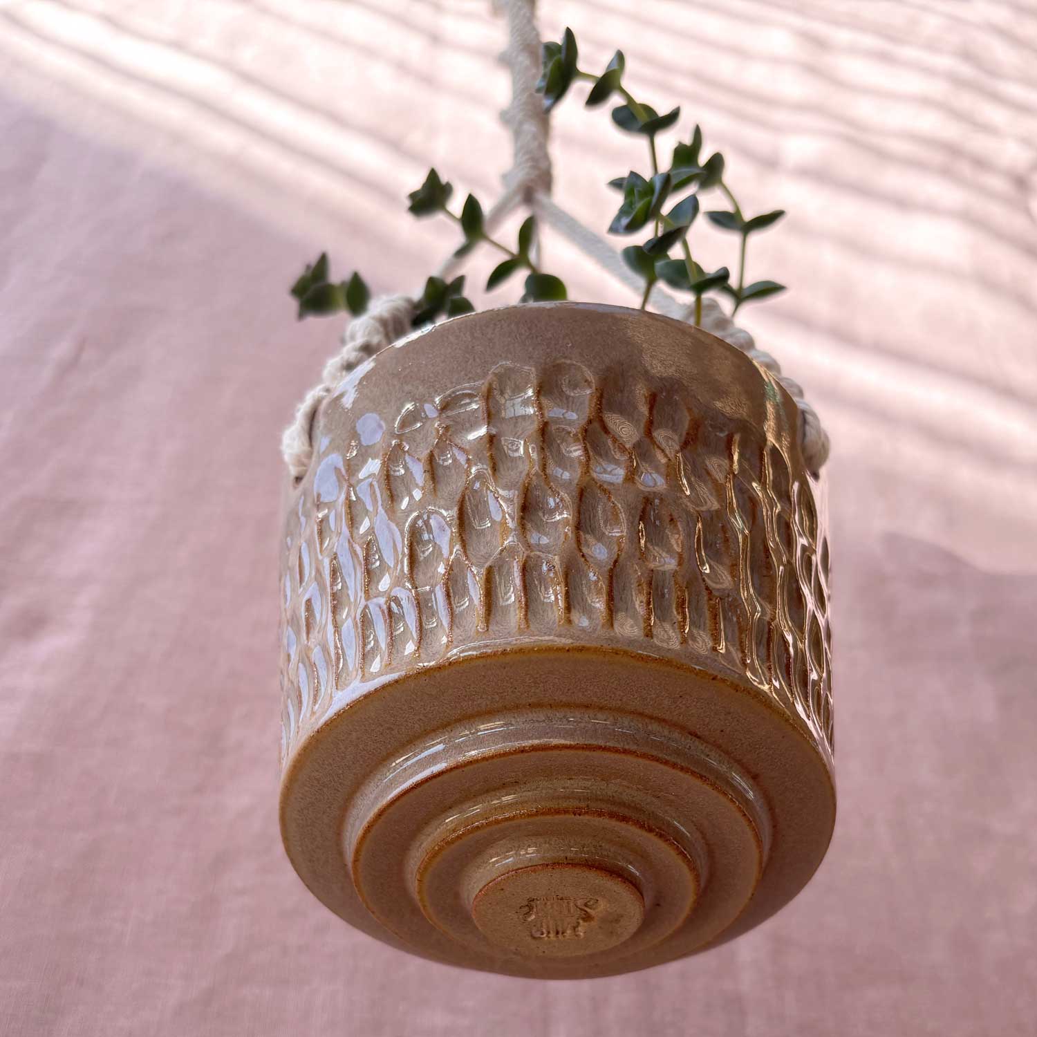 Ceramic hanging pot - Limestone