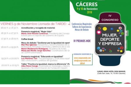 Nos vemos en Cáceres en el IV Congreso Mujer, Deporte y Empresa