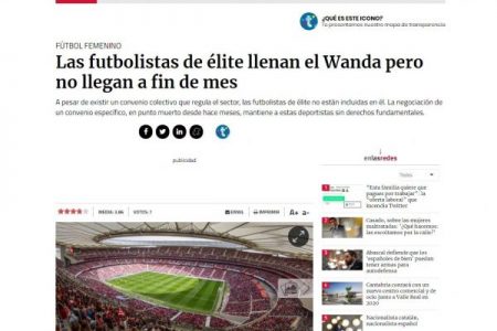 Público. Marisa Kohan. Las futbolistas de élite llenan el Wanda pero no llegan a fin de mes