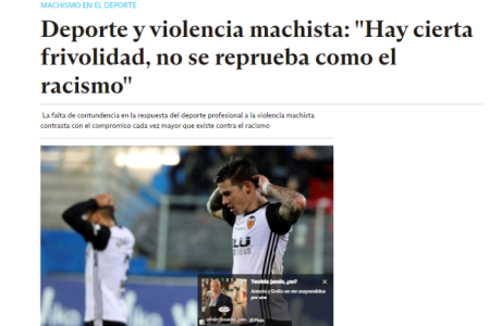Deporte y violencia machista: «Hay cierta frivolidad, no se reprueba como el racismo»