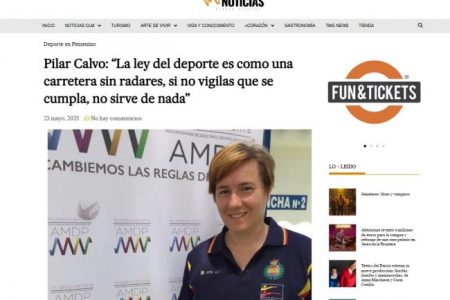 Más Noticias “La ley del deporte es como una carretera sin radares, si no vigilas, no sirve de nada” Pilar Calvo