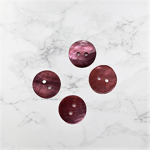 Perlemorsknap - rosa - 15 mm