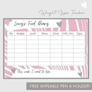 Slimming World Wipeable Food Tracker, Pink