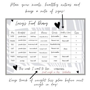 Slimming World Wipeable Food Tracker, Grey, Personalised