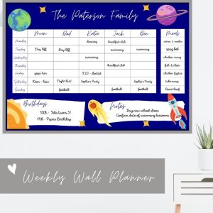 Wipeable Weekly Wall Planner , Personalised