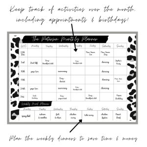 Wipeable Monthly Personalised Wall Planner , Black Leopard Design, personalised