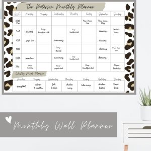 Wipeable Monthly Personalised Wall Planner , Brown, personalised