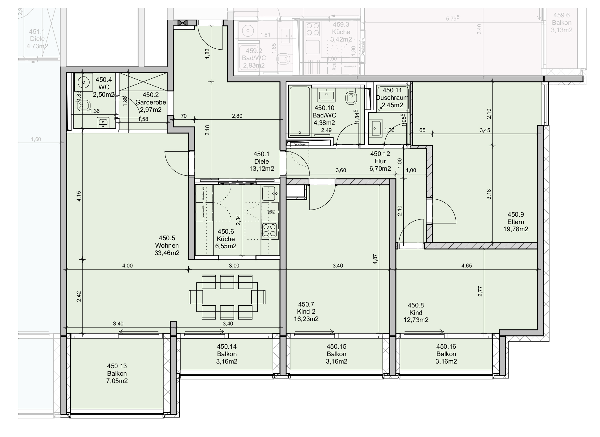 Grundriss der Wohnung