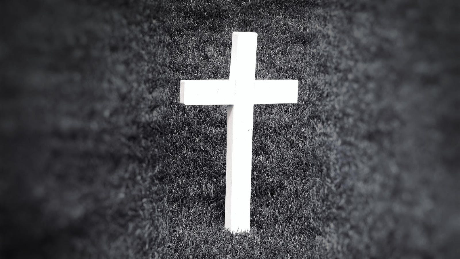 Grayscale Photography of Cross