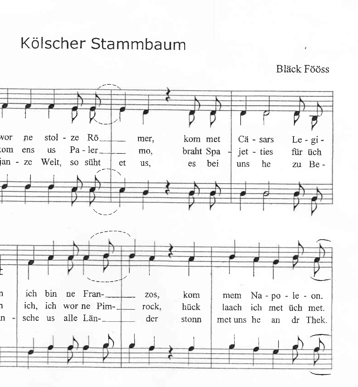 Kölsche Stammbaum SATB