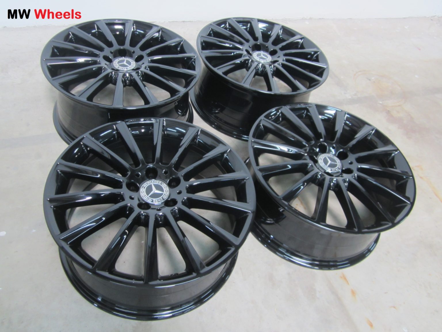 Originele Mercedes 19 inch AMG velgen C Klasse W205 hoogglans zwart Origineel gebruikte velgen